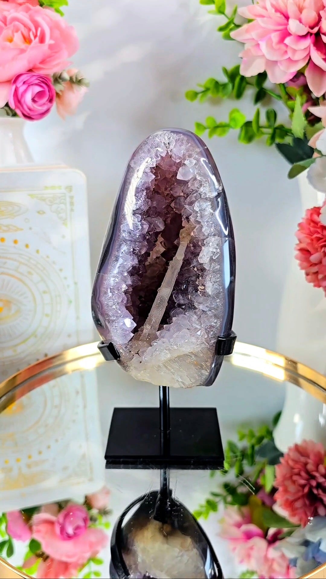 Amethyst with Calcite on Stand 157