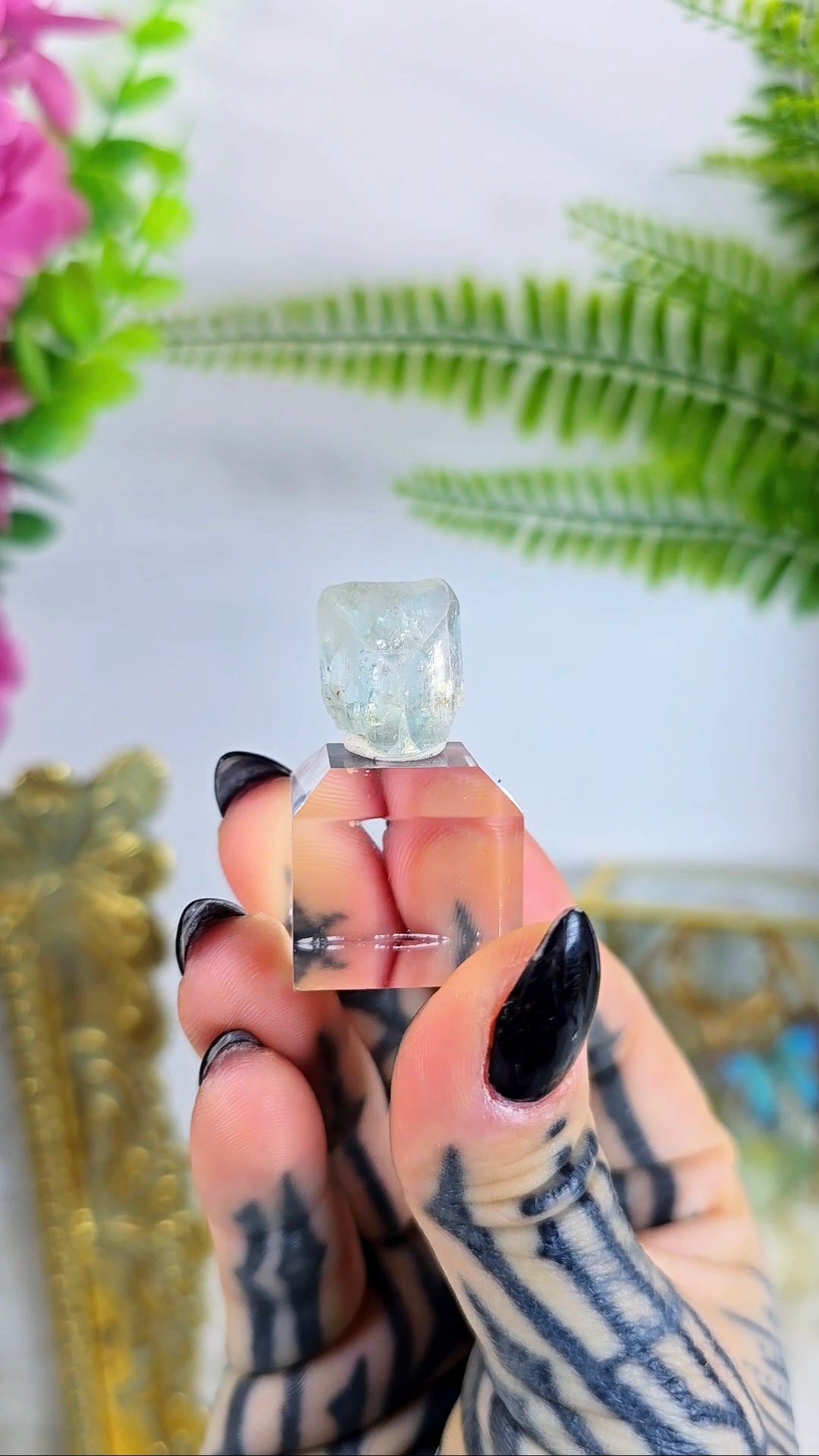Natural Terminated Blue Topaz Specimen on Base 02
