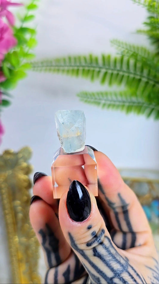 Natural Terminated Blue Topaz Specimen on Base 03