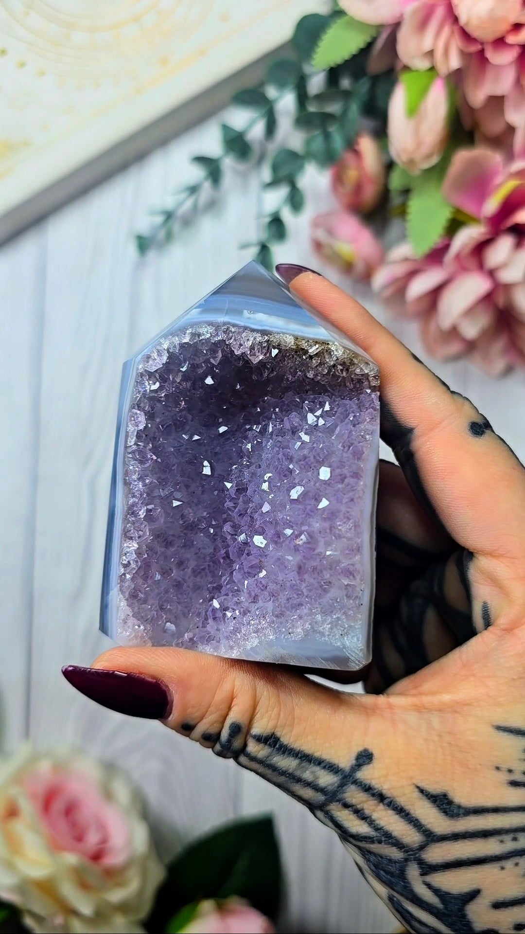 Druzy Agate / Amethyst Tower CT847