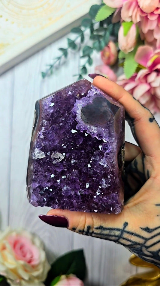 Druzy Agate / Amethyst Tower CT848