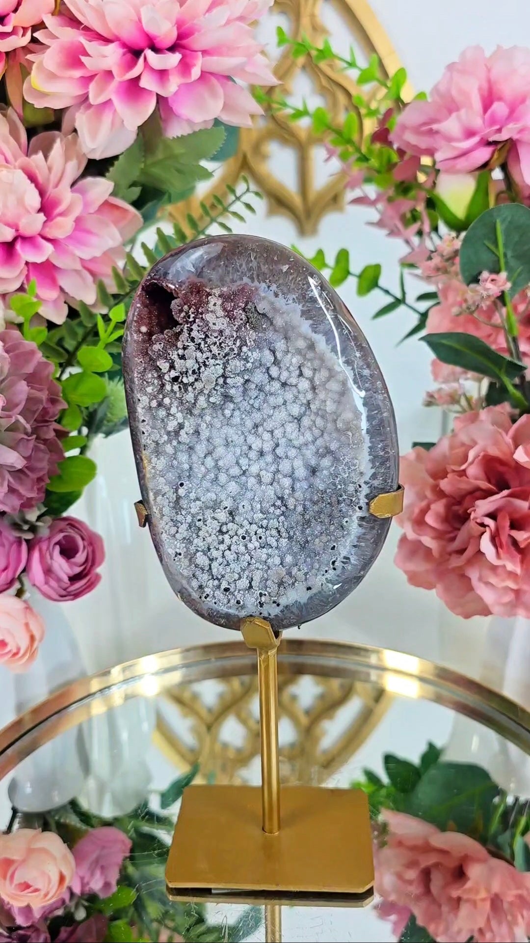 Druzy Agate / Chalcedony on Stand 169