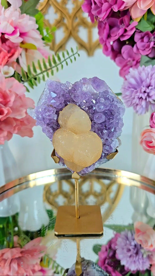 Amethyst with Calcite on Stand 179