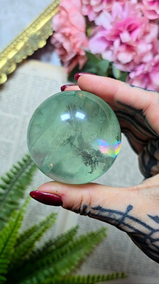 🌈 Rainbow filled High Quality Fluorite Sphere 01