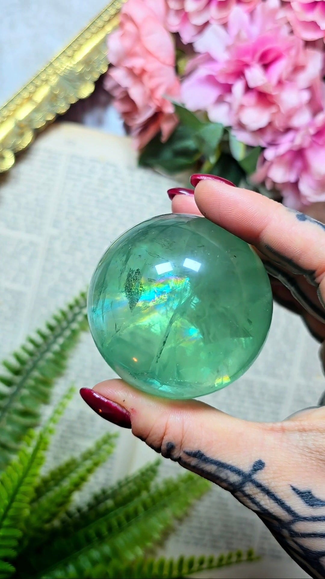 🌈 Rainbow filled High Quality Fluorite Sphere 02