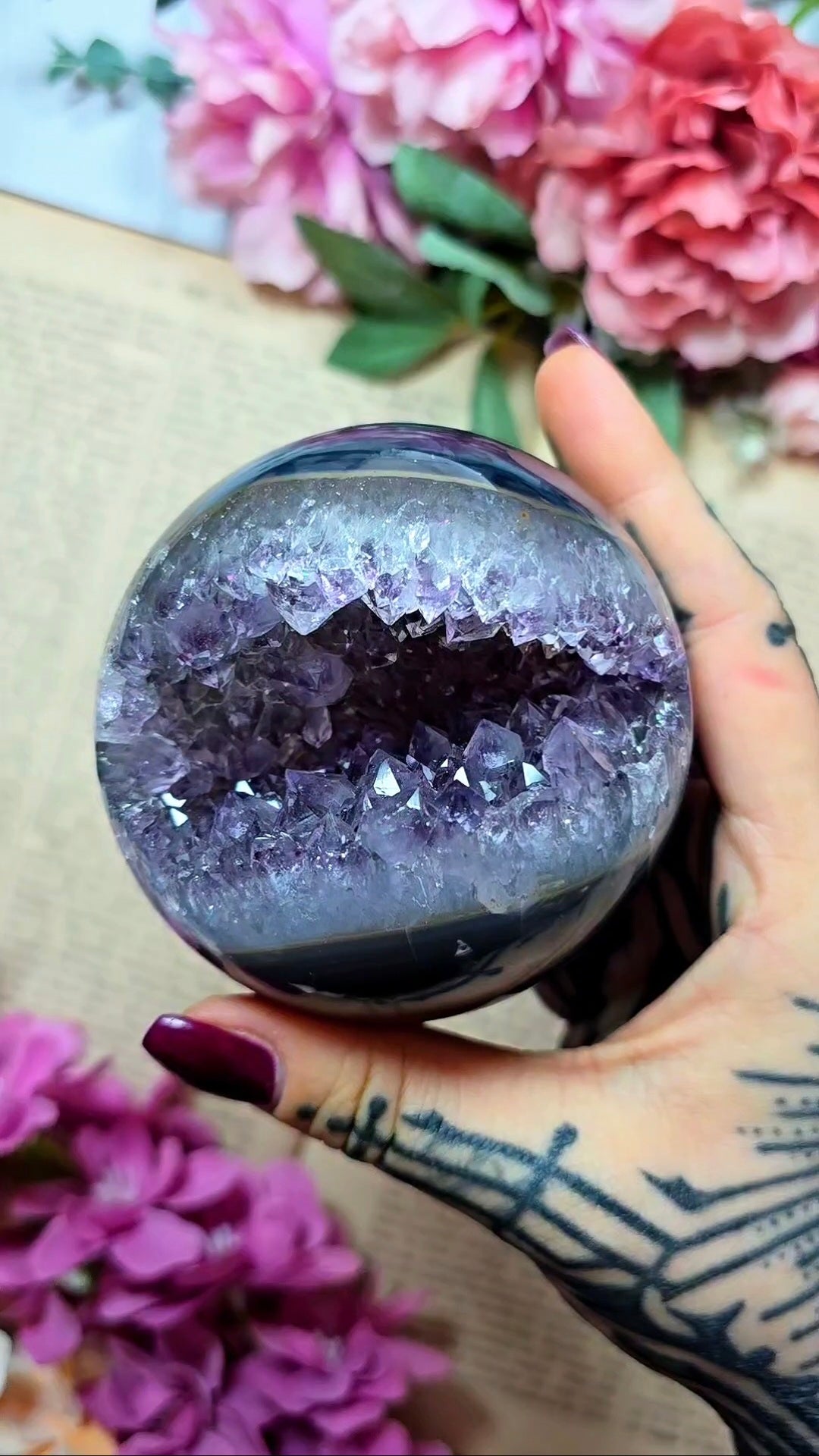 Druzy Amethyst / Agate Sphere CS326
