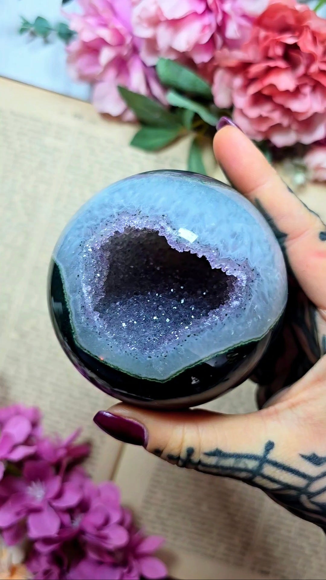 Druzy Amethyst / Agate Sphere CS329