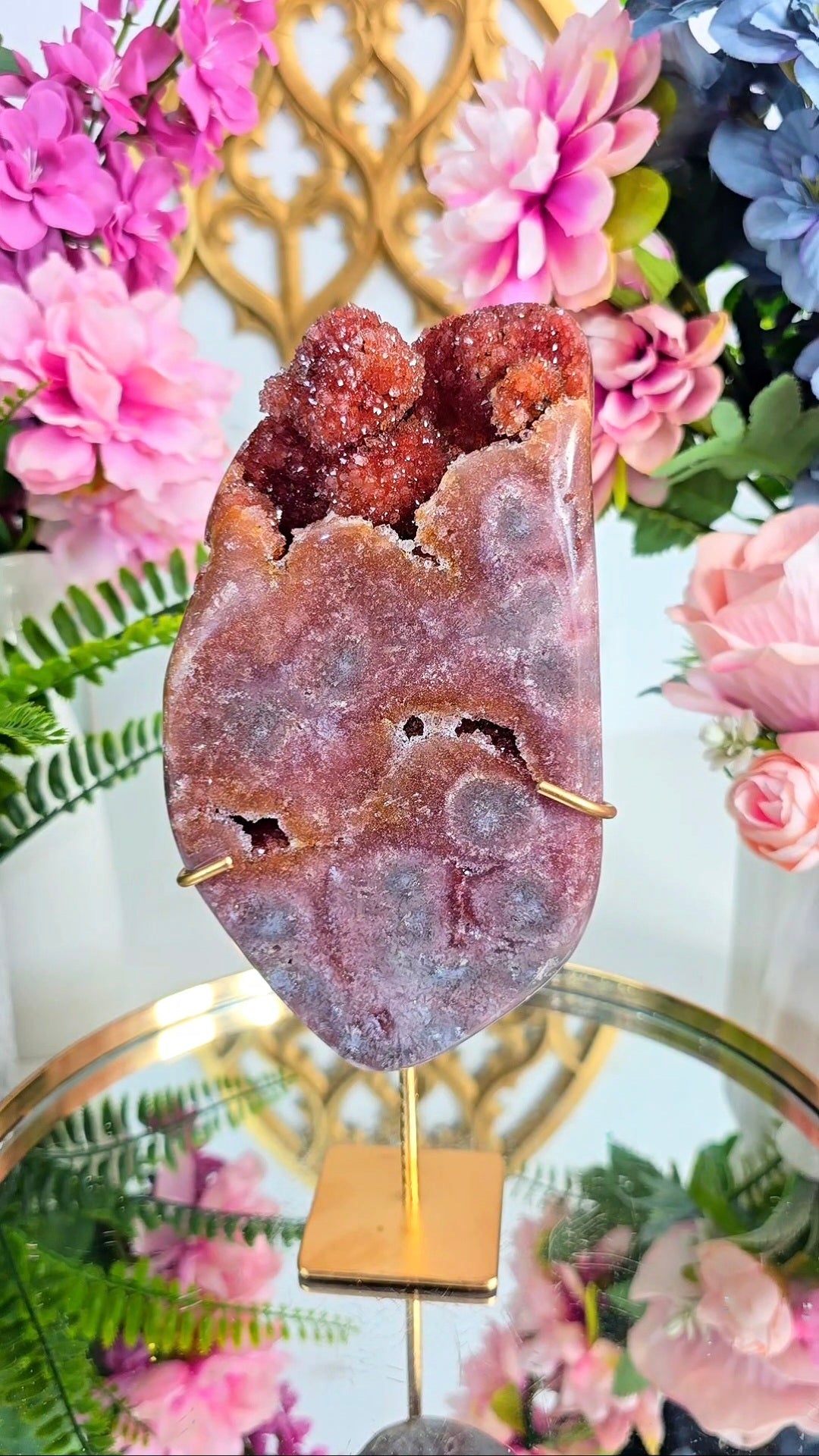 Pink Amethyst Slab on Stand 32