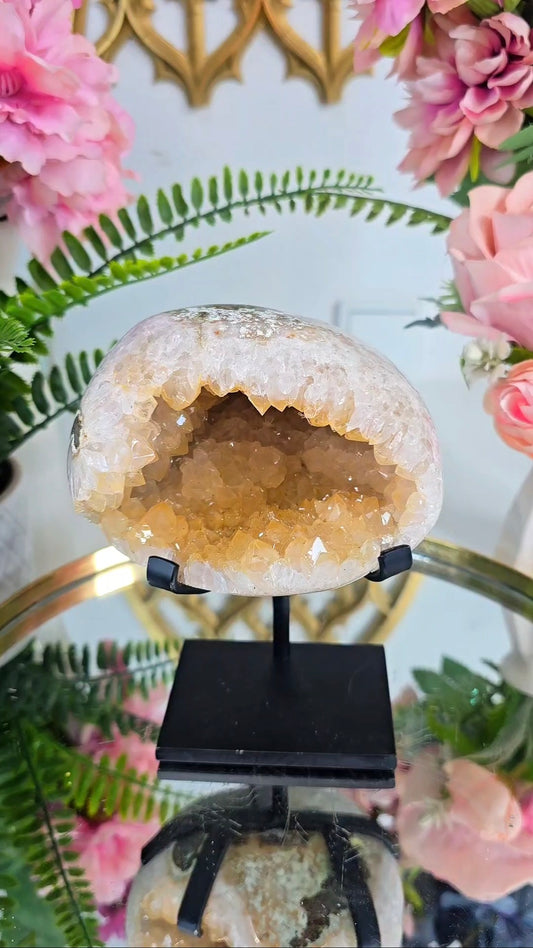 Sugary Rainbow Amethyst on Stand 200