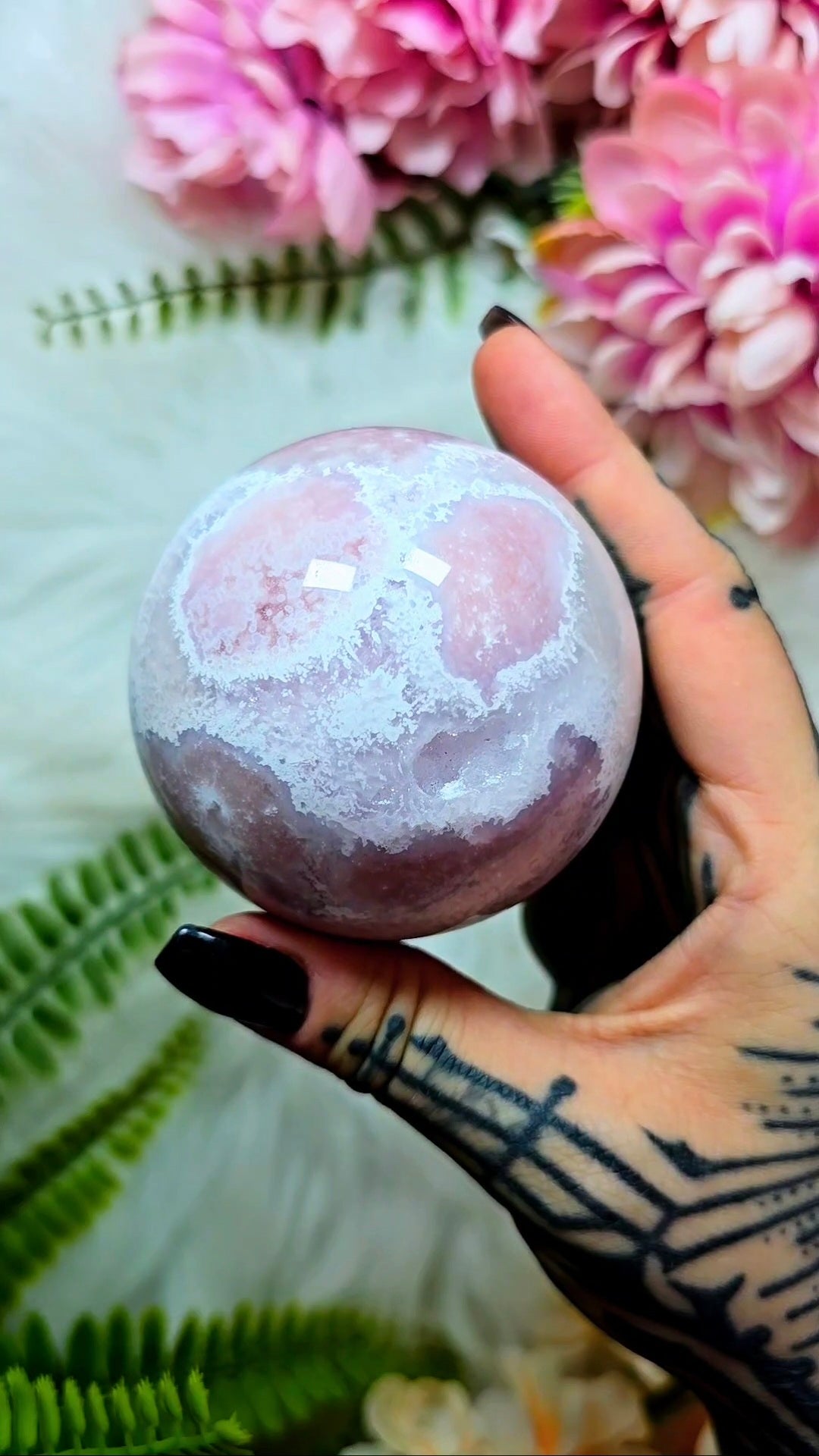 Pink Amethyst x Flower Agate Sphere CS333