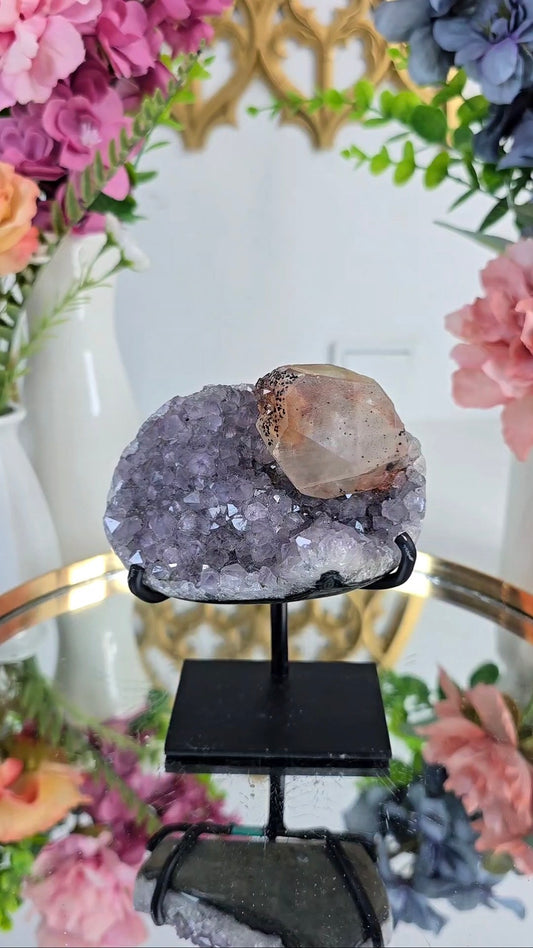 Amethyst with Calcite on Stand 207