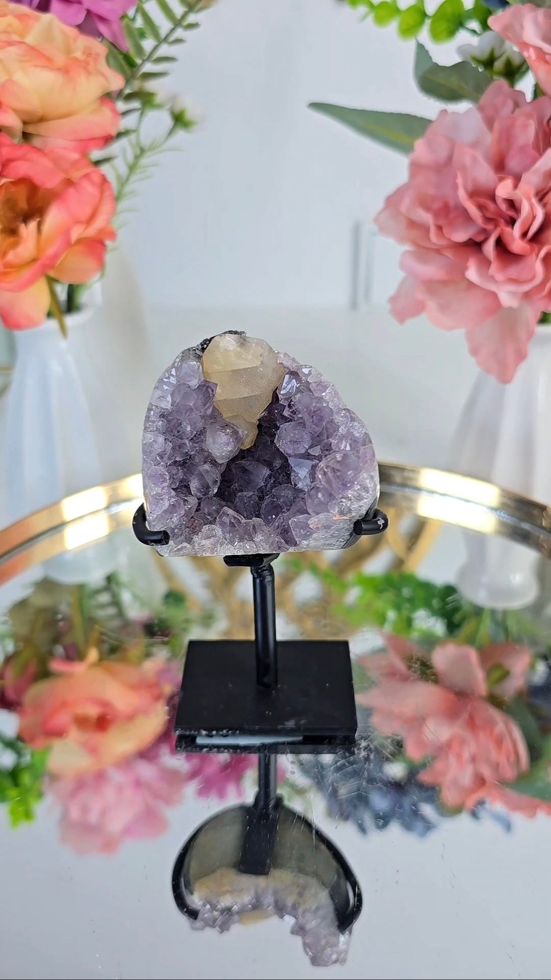 Amethyst with Calcite on Stand 206
