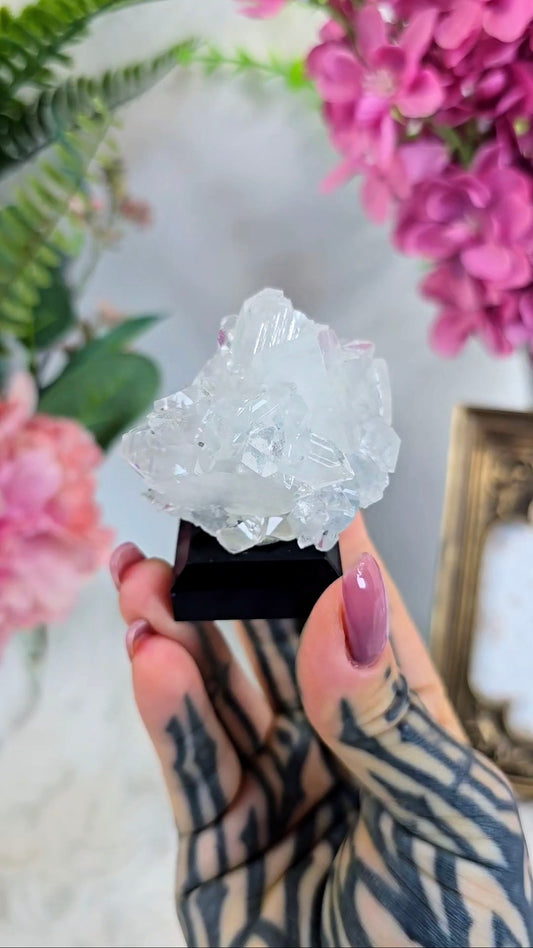 Chalcedony with Diamond Apophyllite and Calcite 02