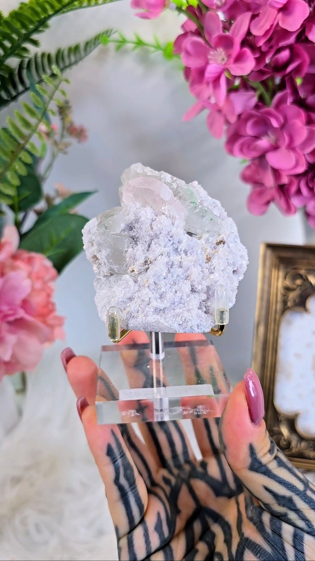Morganite on Albite with Quartz Mineral Specimen