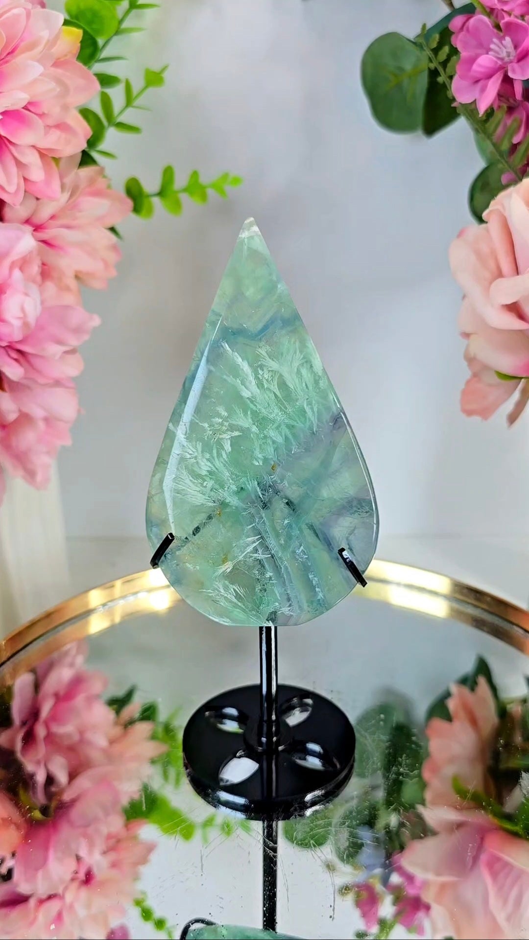 Rainbow Fluorite Drop on Stand 06
