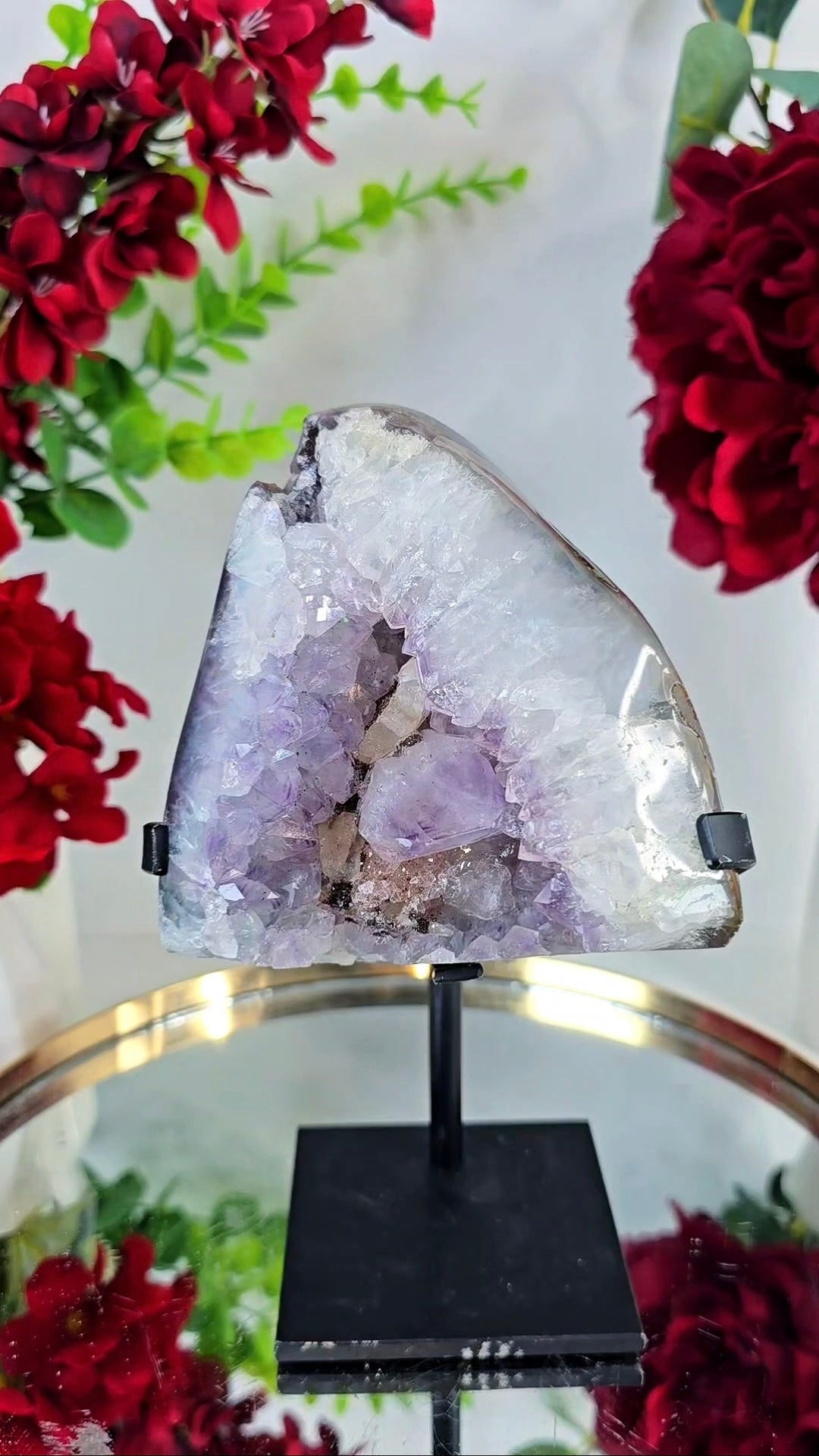 Amethyst with calcite on Stand 233