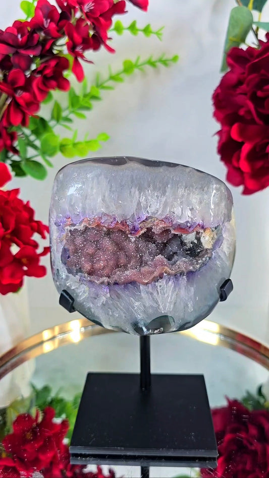 Sugary Rainbow Amethyst on Stand 234