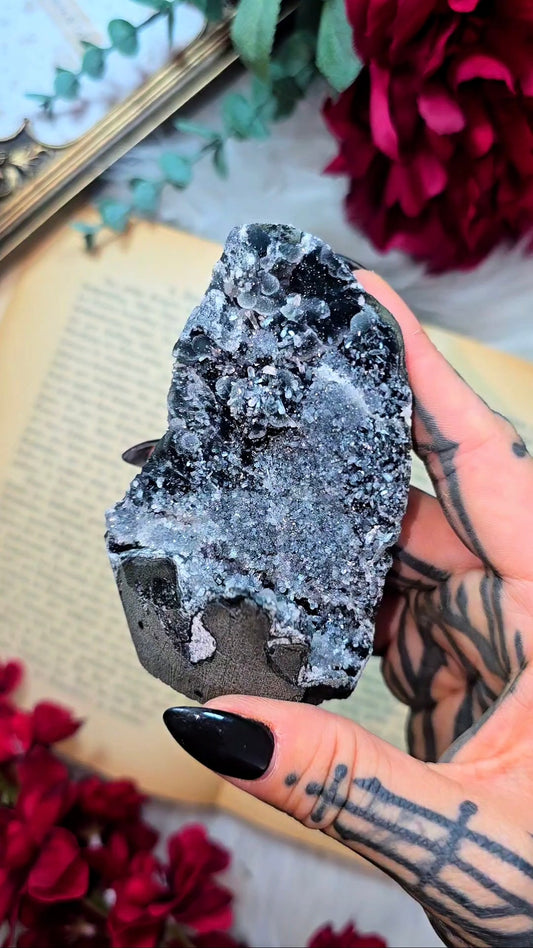 Sparkly Black Chalcedony (freestanding)
