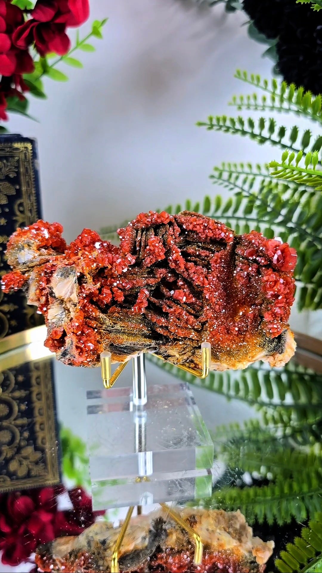 Vanadinite on Baryte Mineral Specimen 05
