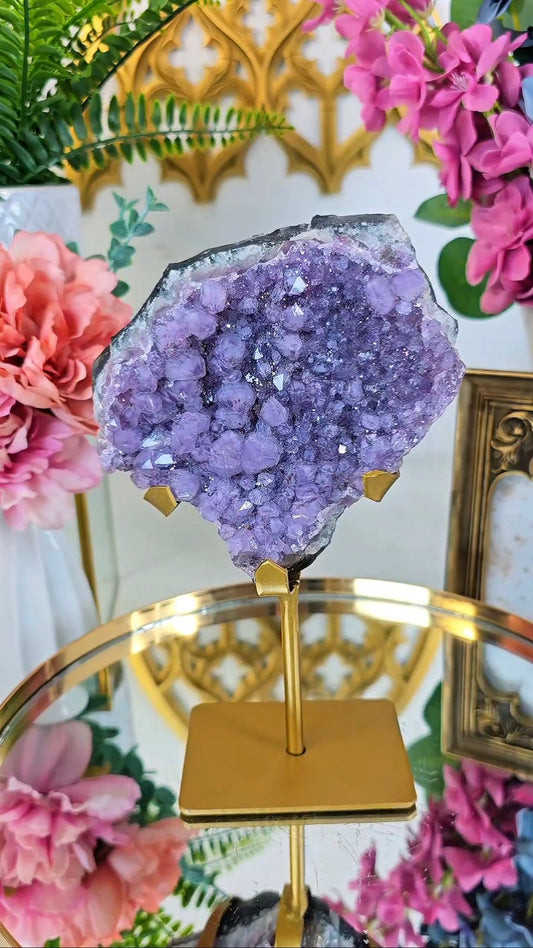 Lavender Coloured Amethyst on Stand 242