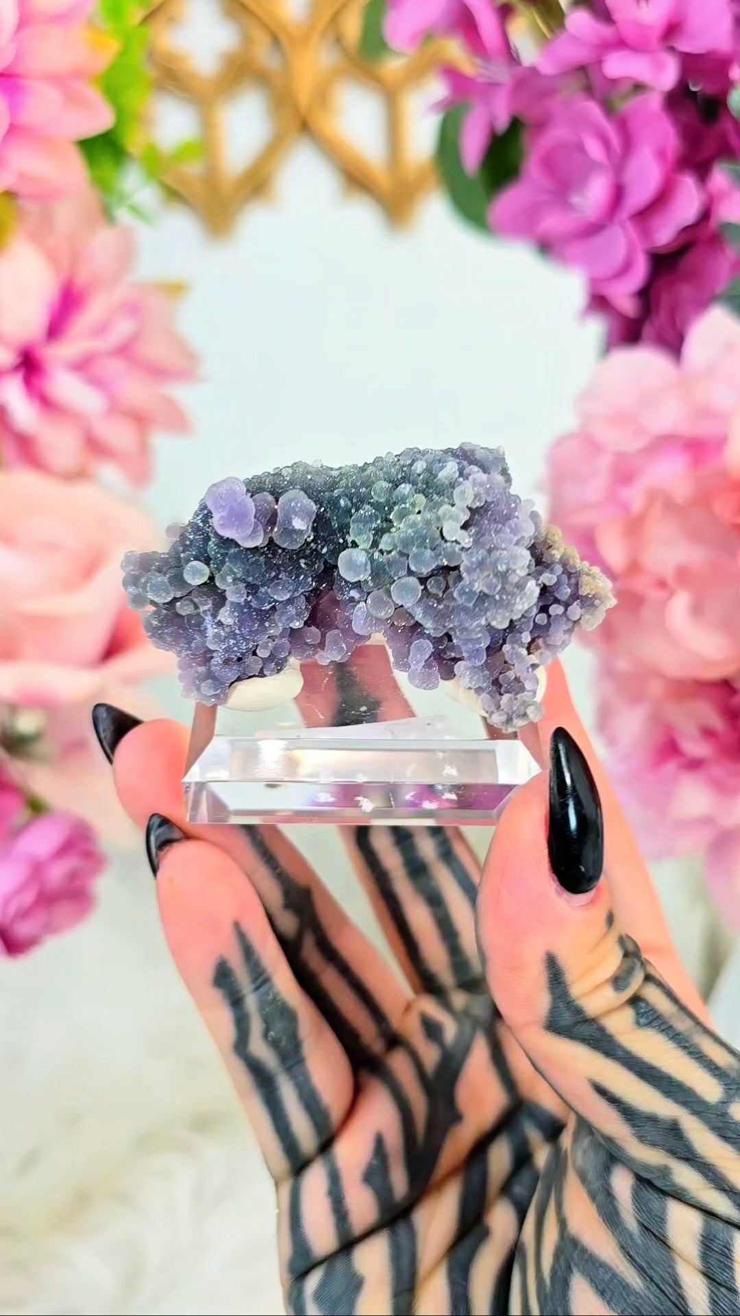 Grape Agate Specimen on Base 01