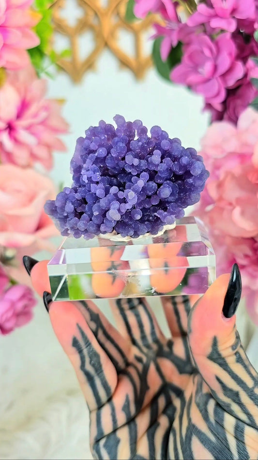 Grape Agate Specimen on Base 03