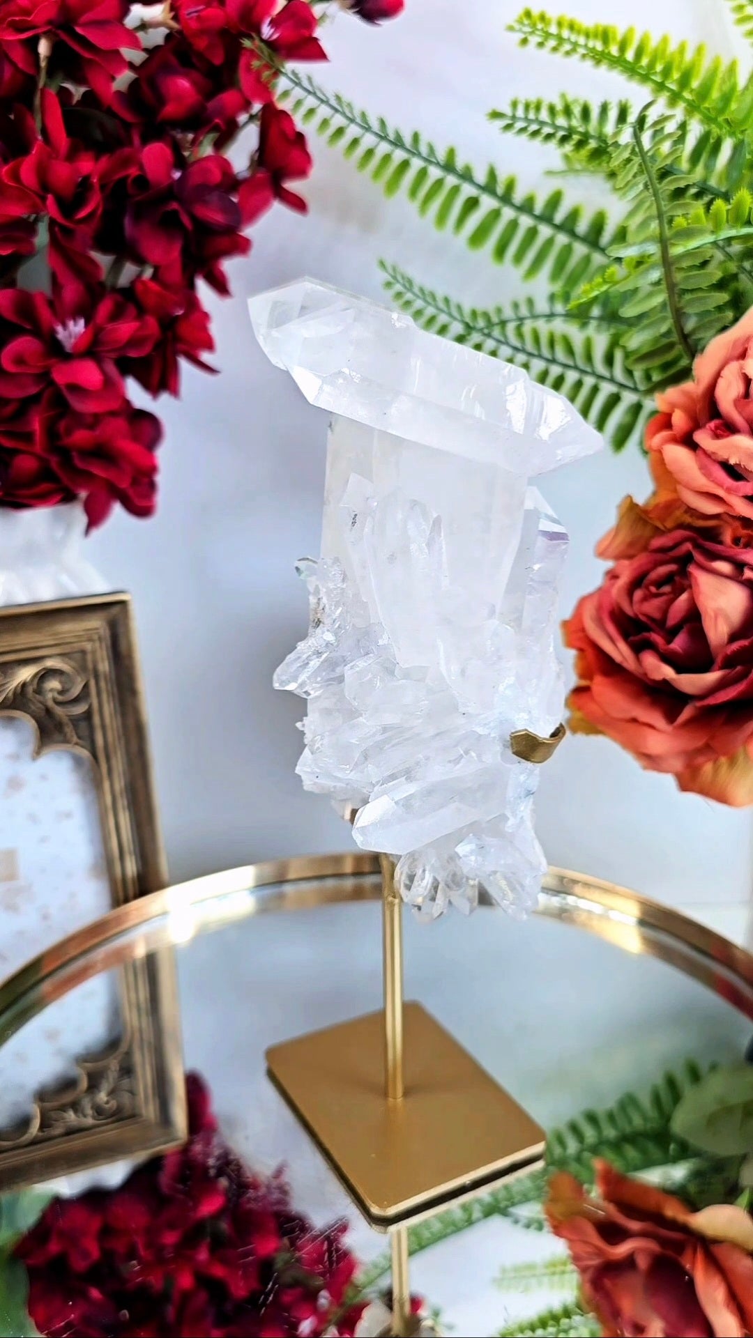 Clear Quartz Cluster on Stand 02