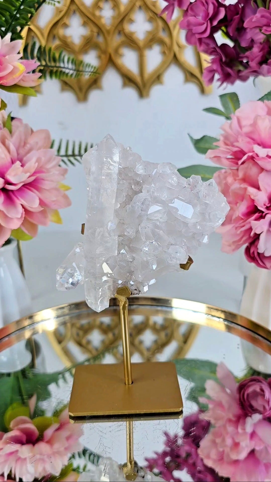 Clear Quartz Cluster on Stand 01