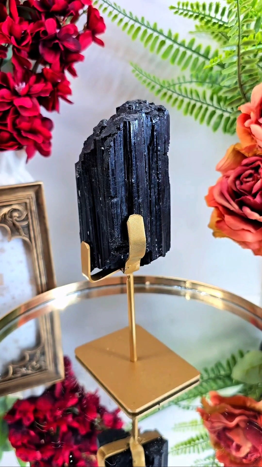 Black Tourmaline on Stand