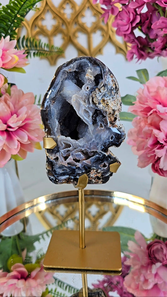Druzy Agate / Chalcedony on Stand 04