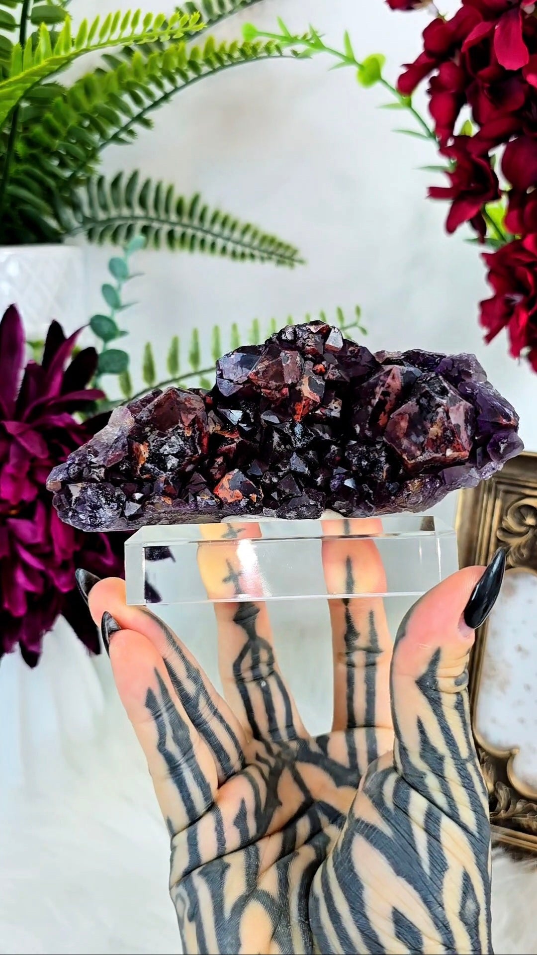 Hematite Alien Amethyst on Base 04