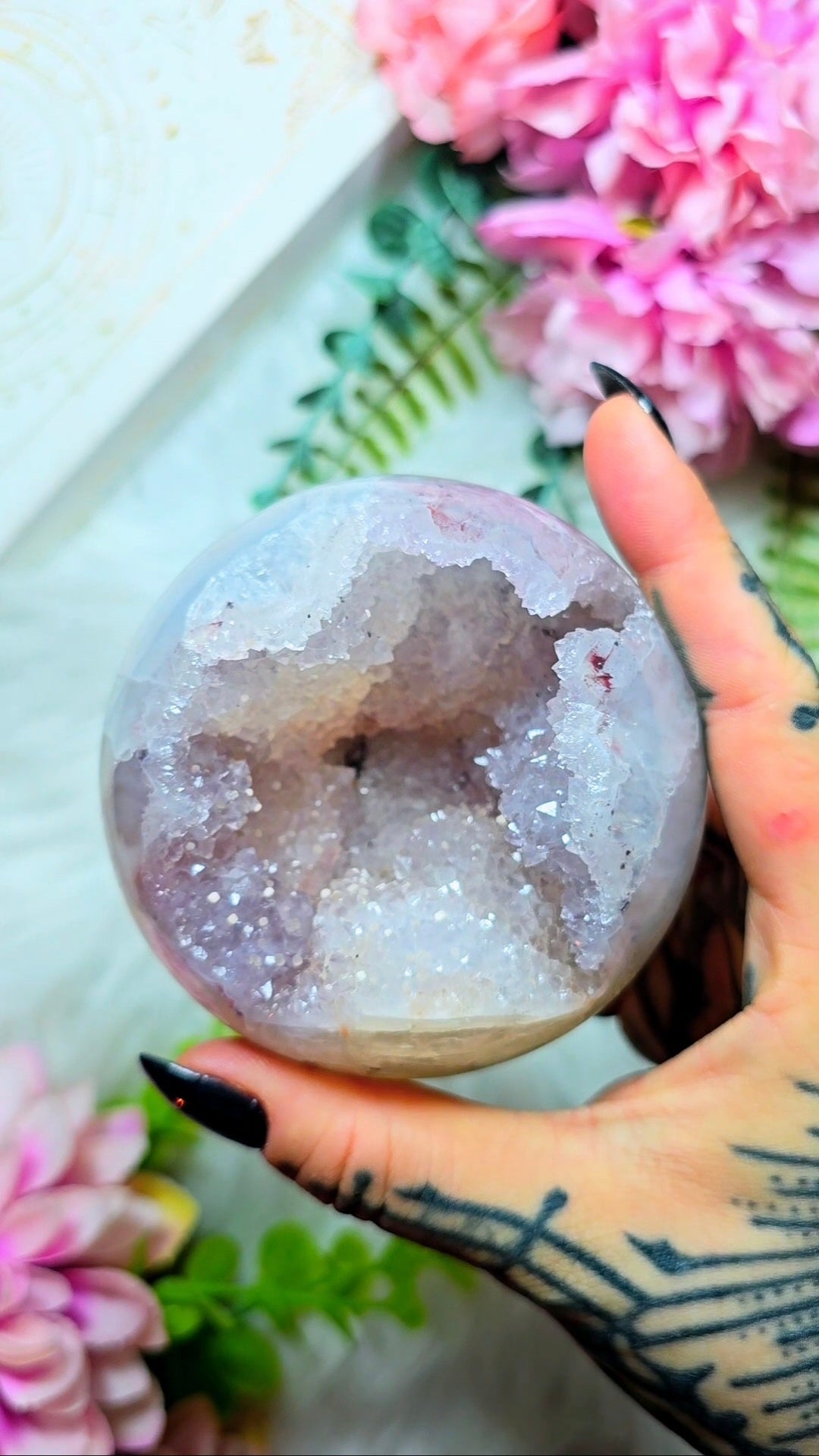Druzy Amethyst & Calcite Sphere CS361