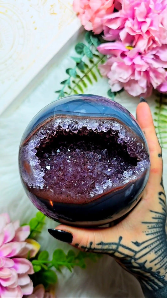 Druzy Amethyst / Agate Sphere CS363