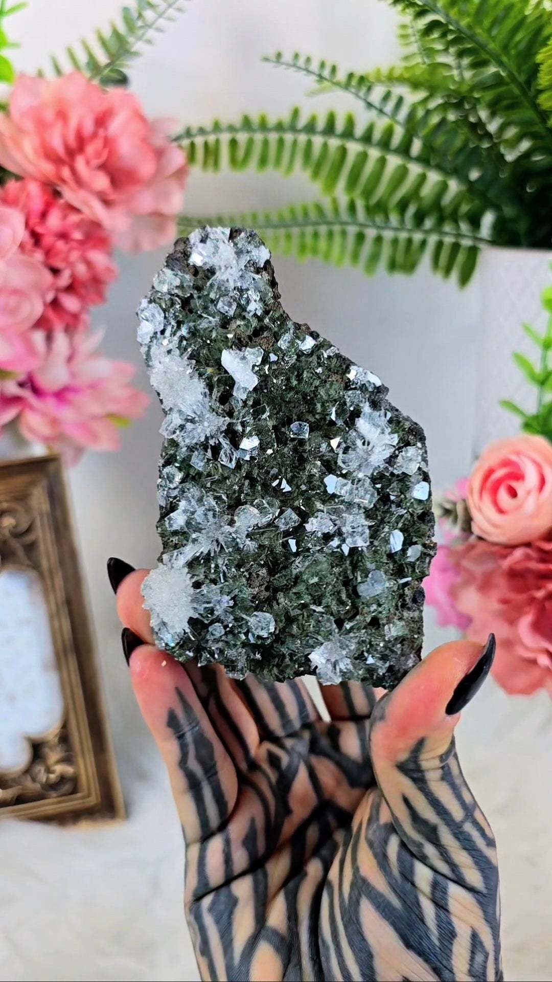 Green Apophyllite with Scolecite(freestanding) 15