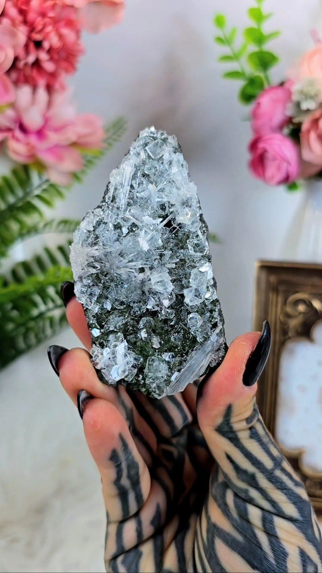 Green Apophyllite with Scolecite(freestanding) 13