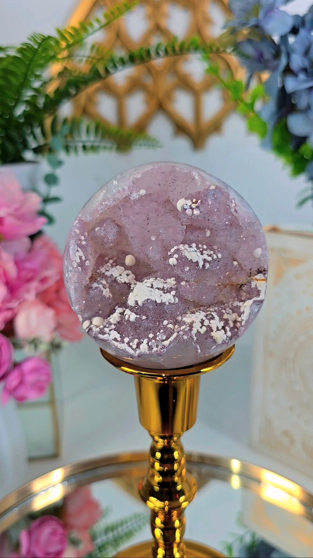 Sugary Amethyst & Calcite Sphere CS364
