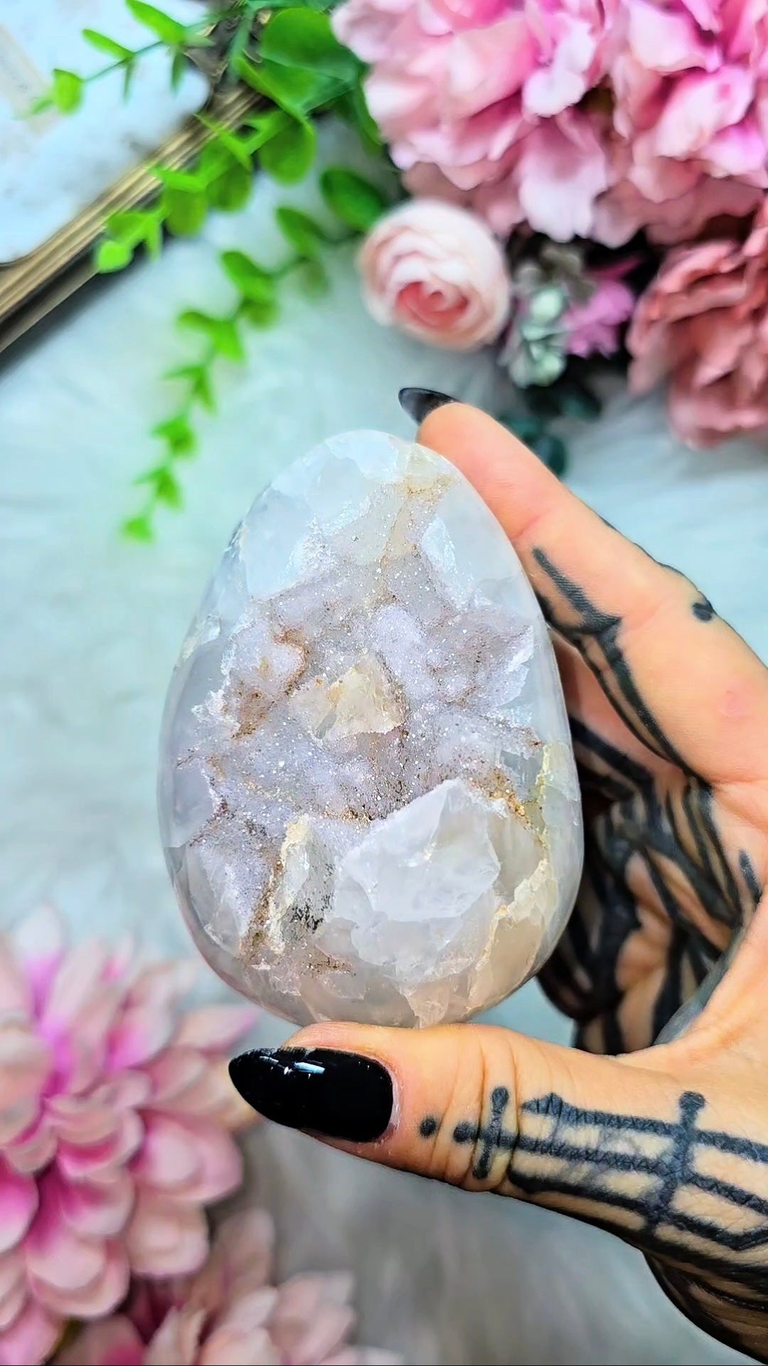 Sugar Druzy Rainbow Amethyst Egg 30