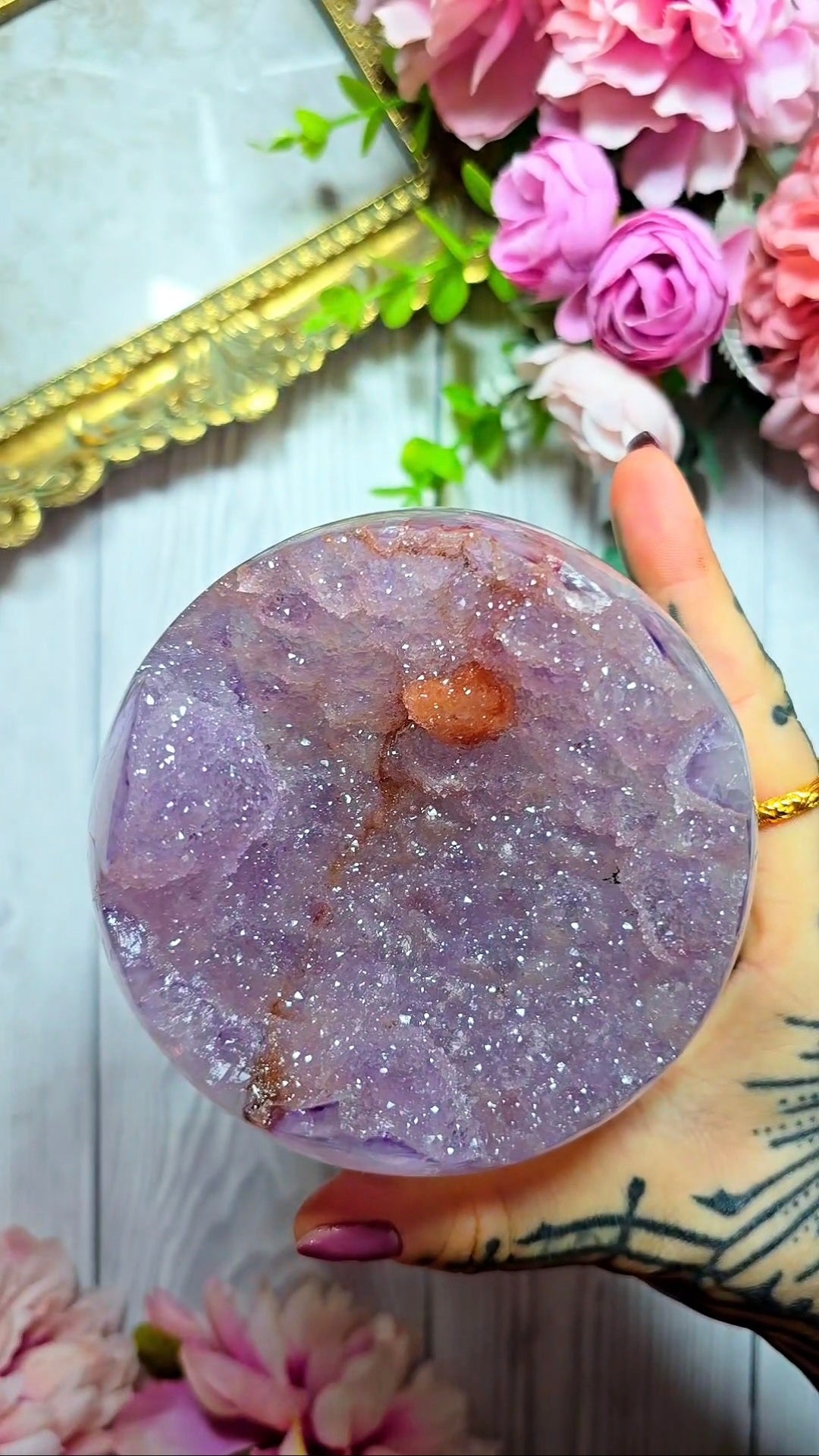 Sugar Druzy Rainbow Amethyst Sphere CS370