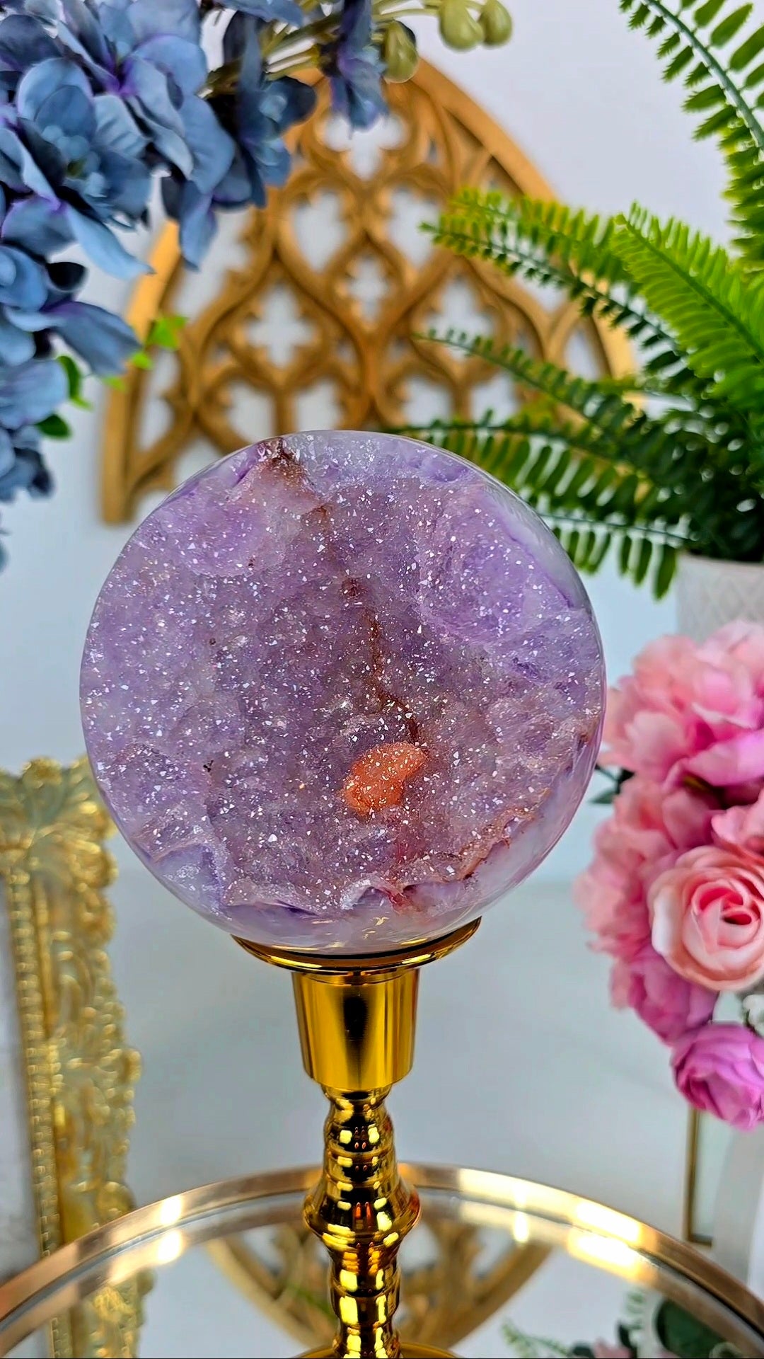 Sugar Druzy Rainbow Amethyst Sphere CS370
