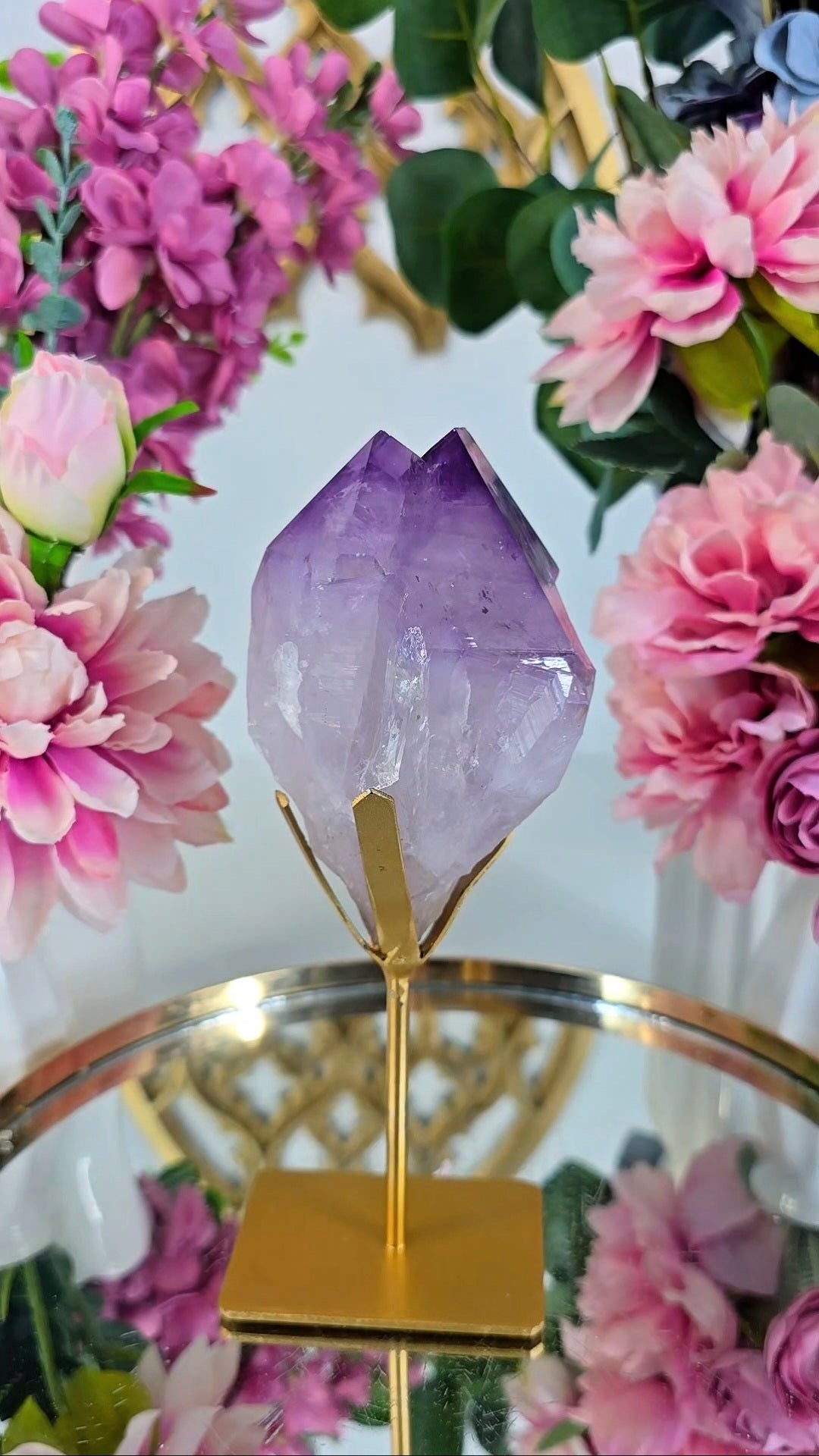 Natural Amethyst Point on Stand 05