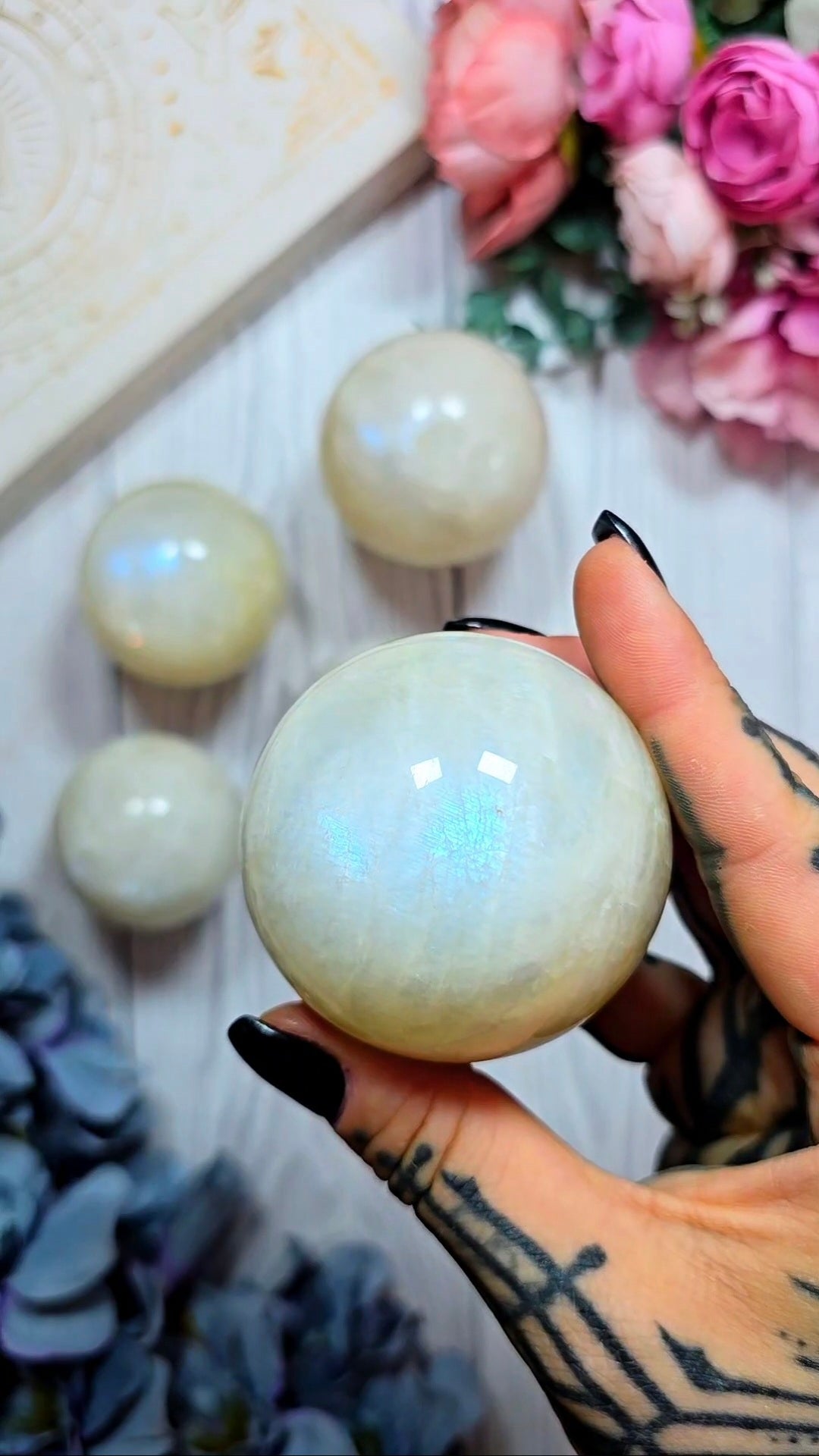 White Moonstone Sphere