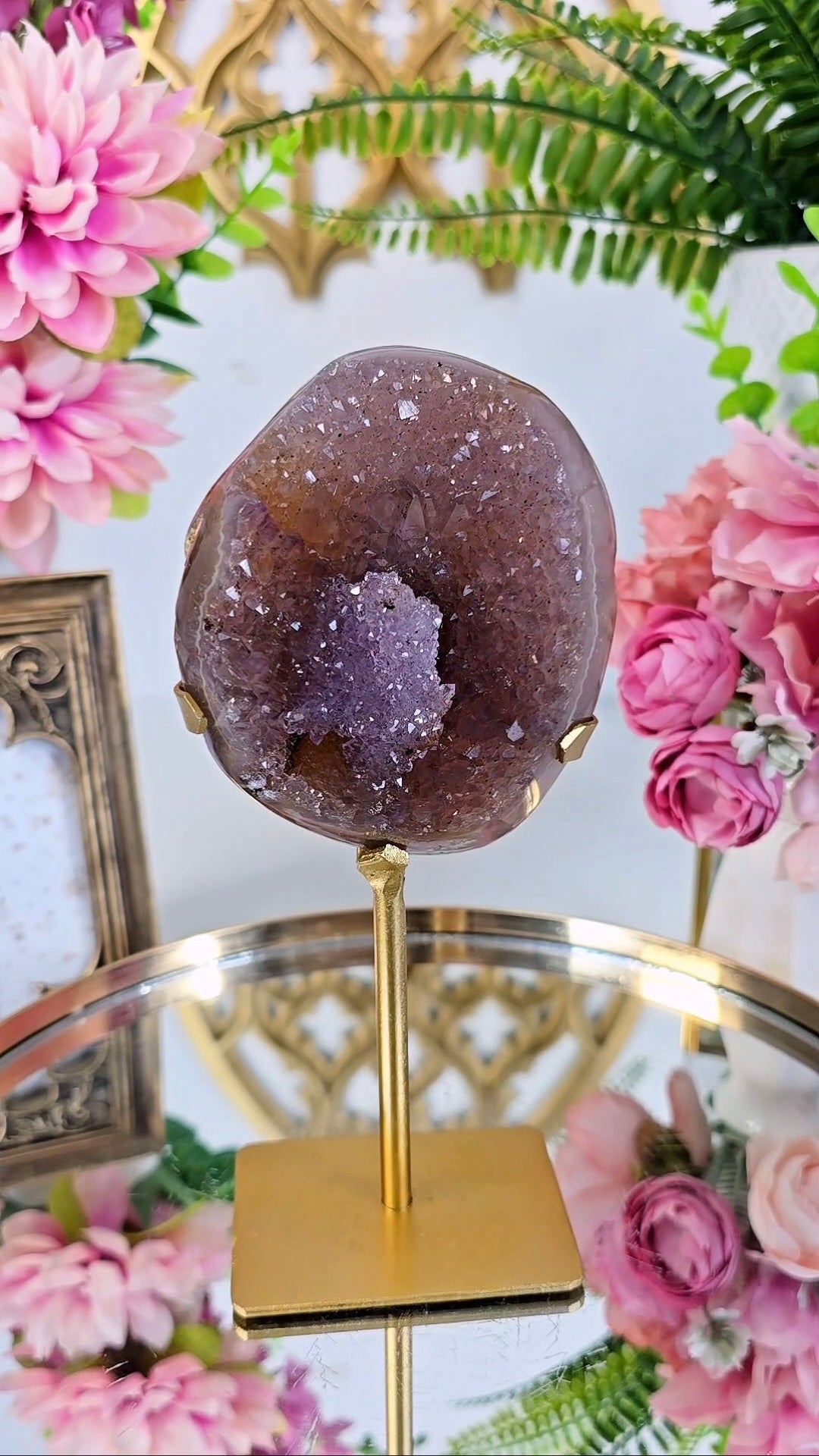 Druzy Agate / Amethyst on Stand 11