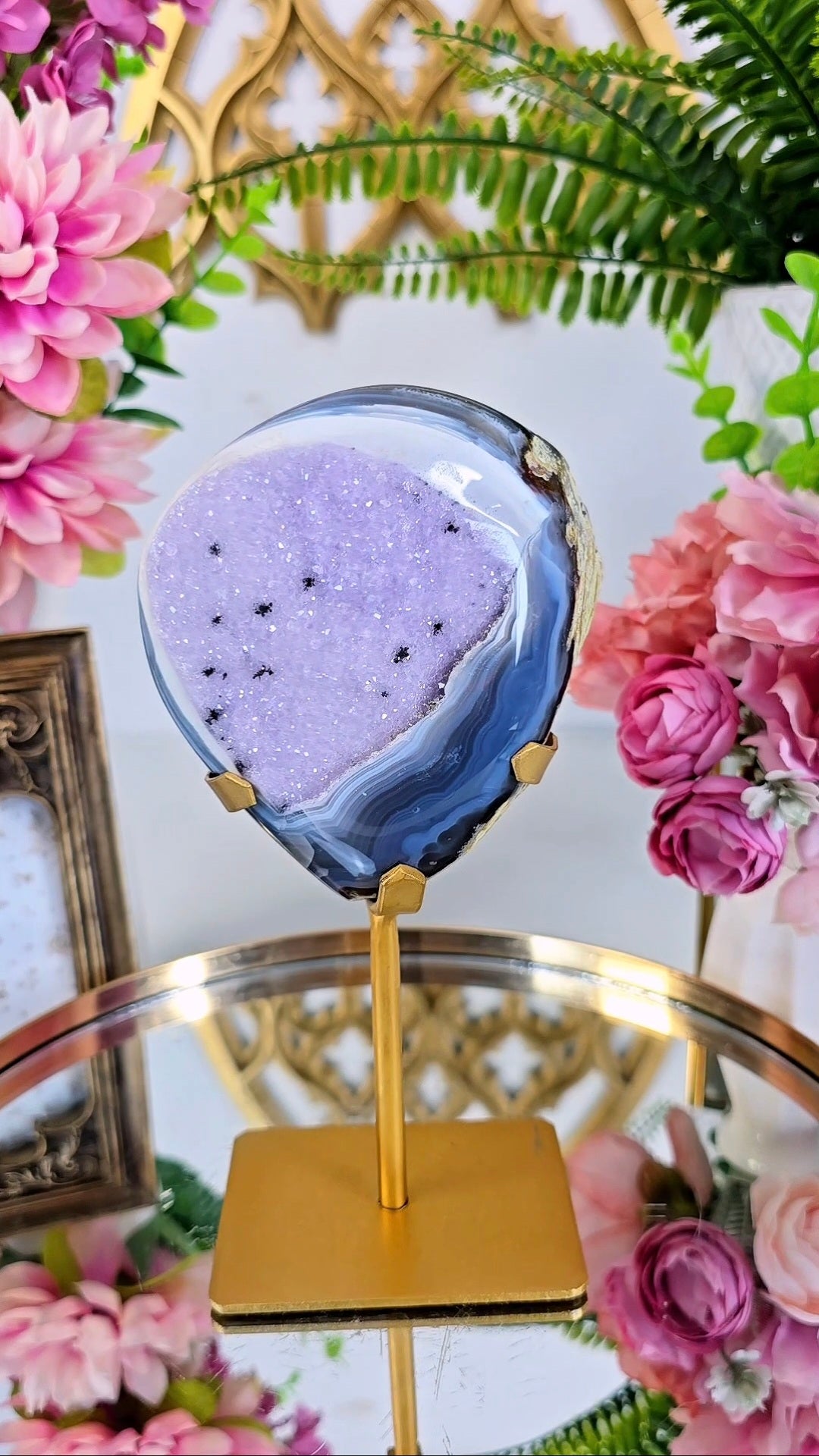 Druzy Agate / Amethyst on Stand 13