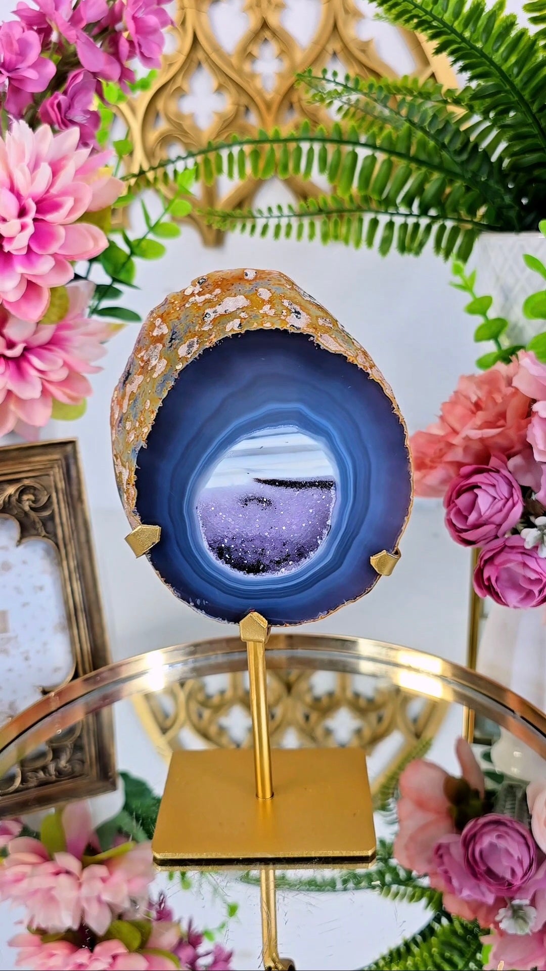 Druzy Agate / Amethyst on Stand 14