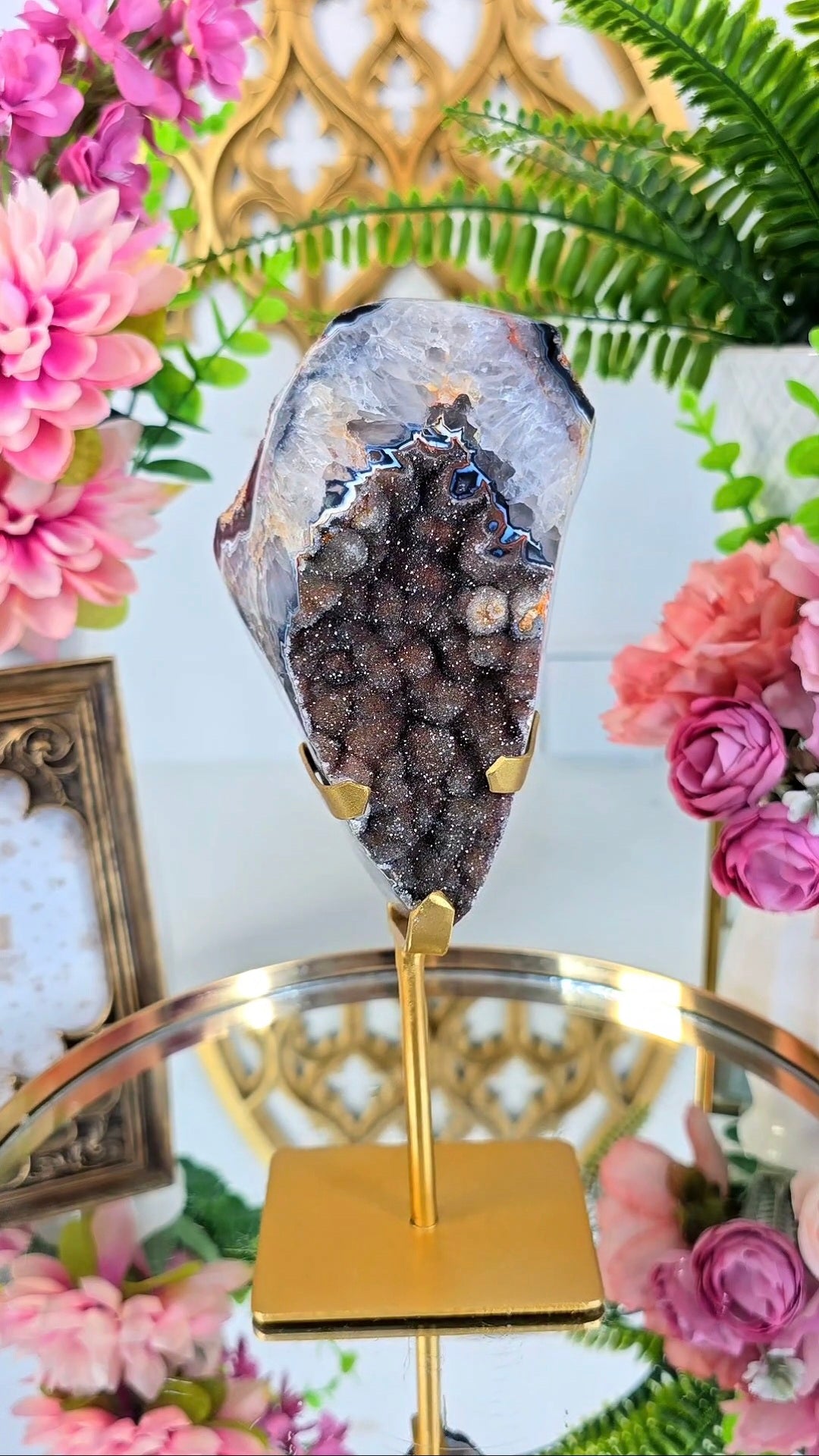 Druzy Rainbow Amethyst / Agate on Stand 16