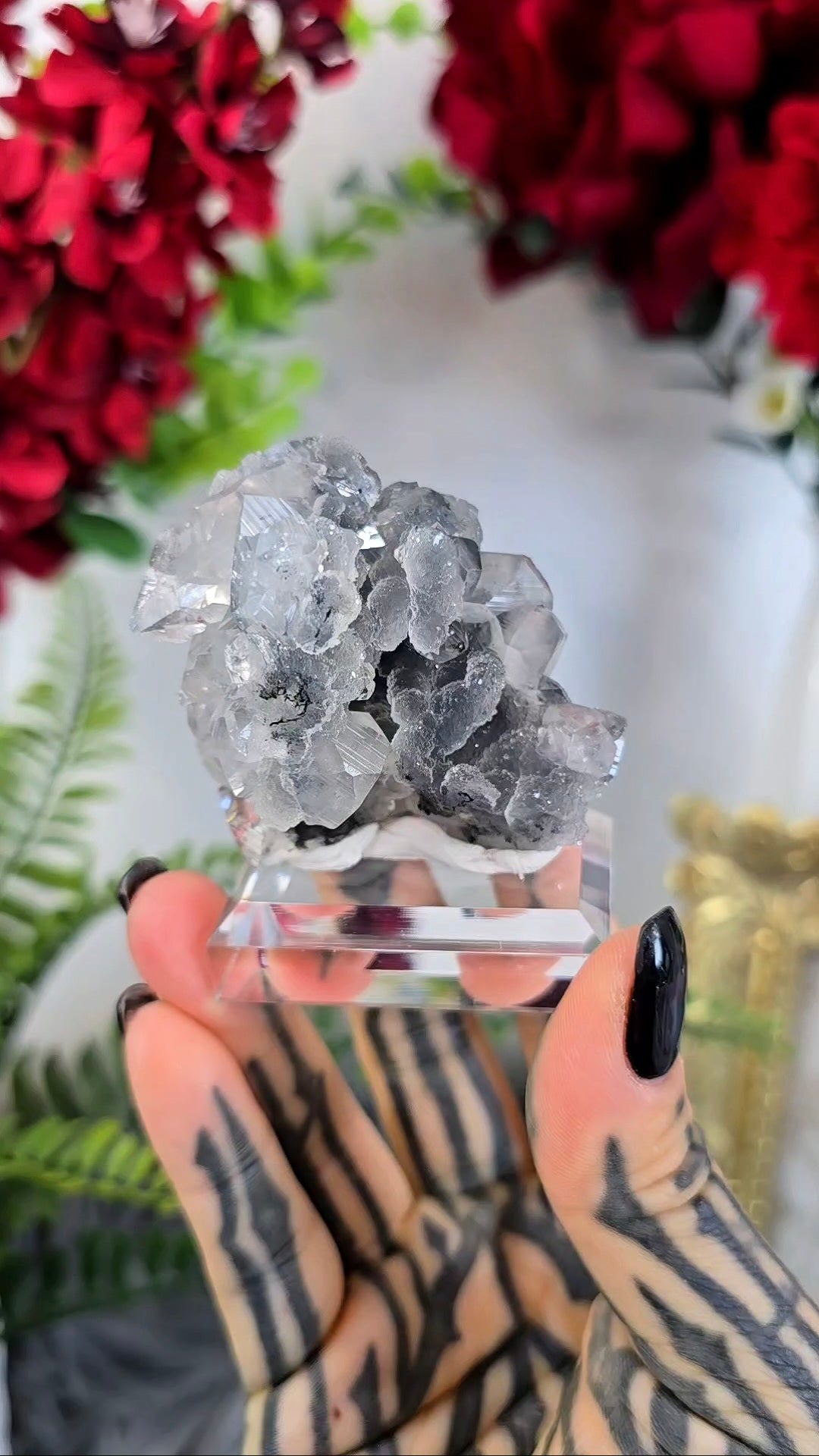 Sparkly Chalcedony with Apophyllite on Base 18