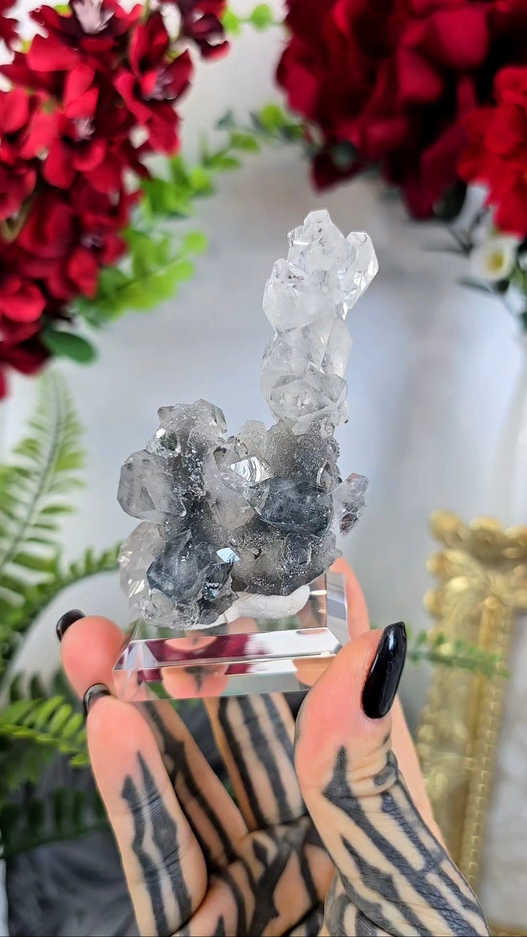 Sparkly Chalcedony with Apophyllite on Base 20
