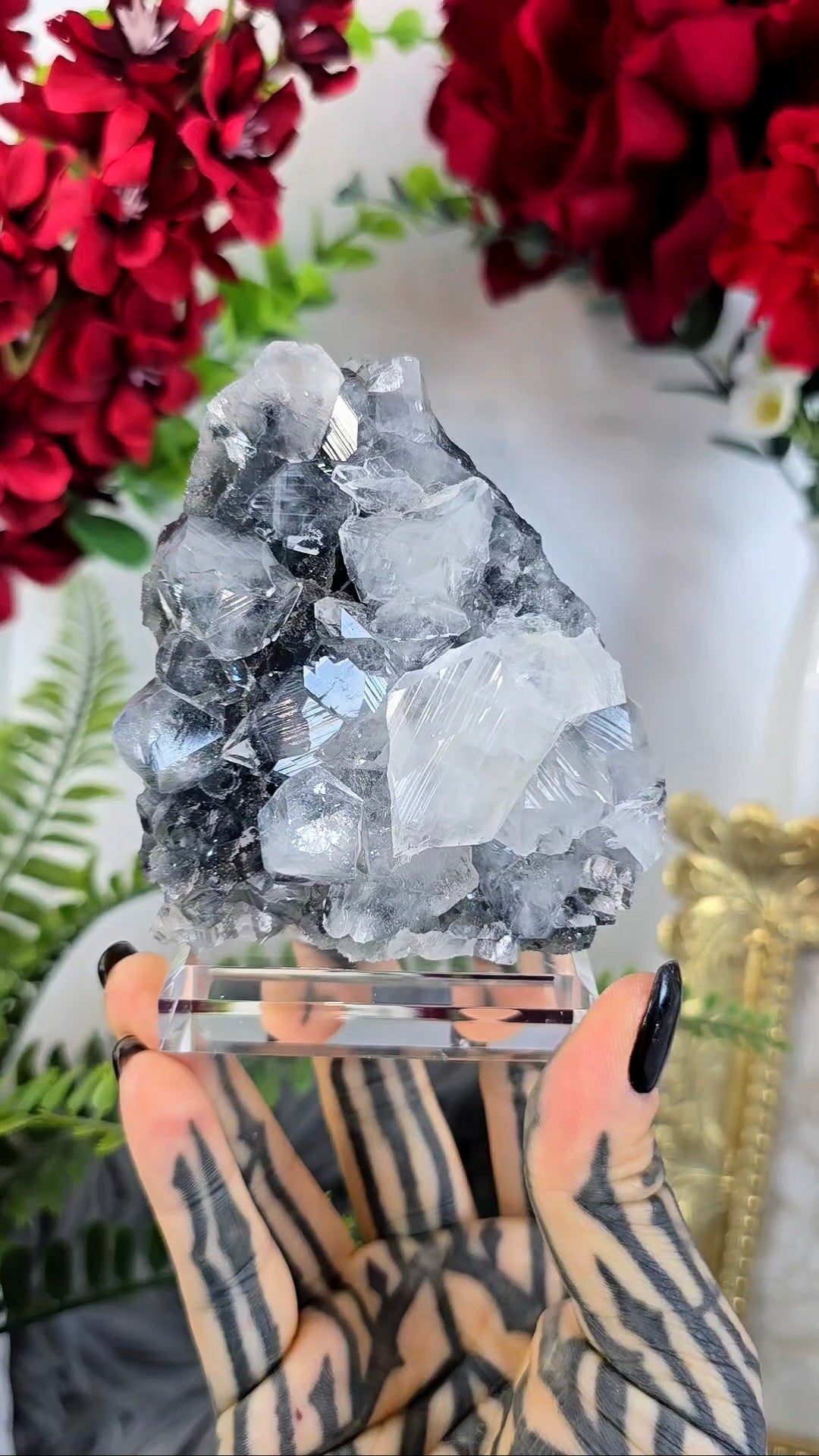 Sparkly Chalcedony with Apophyllite on Base 22