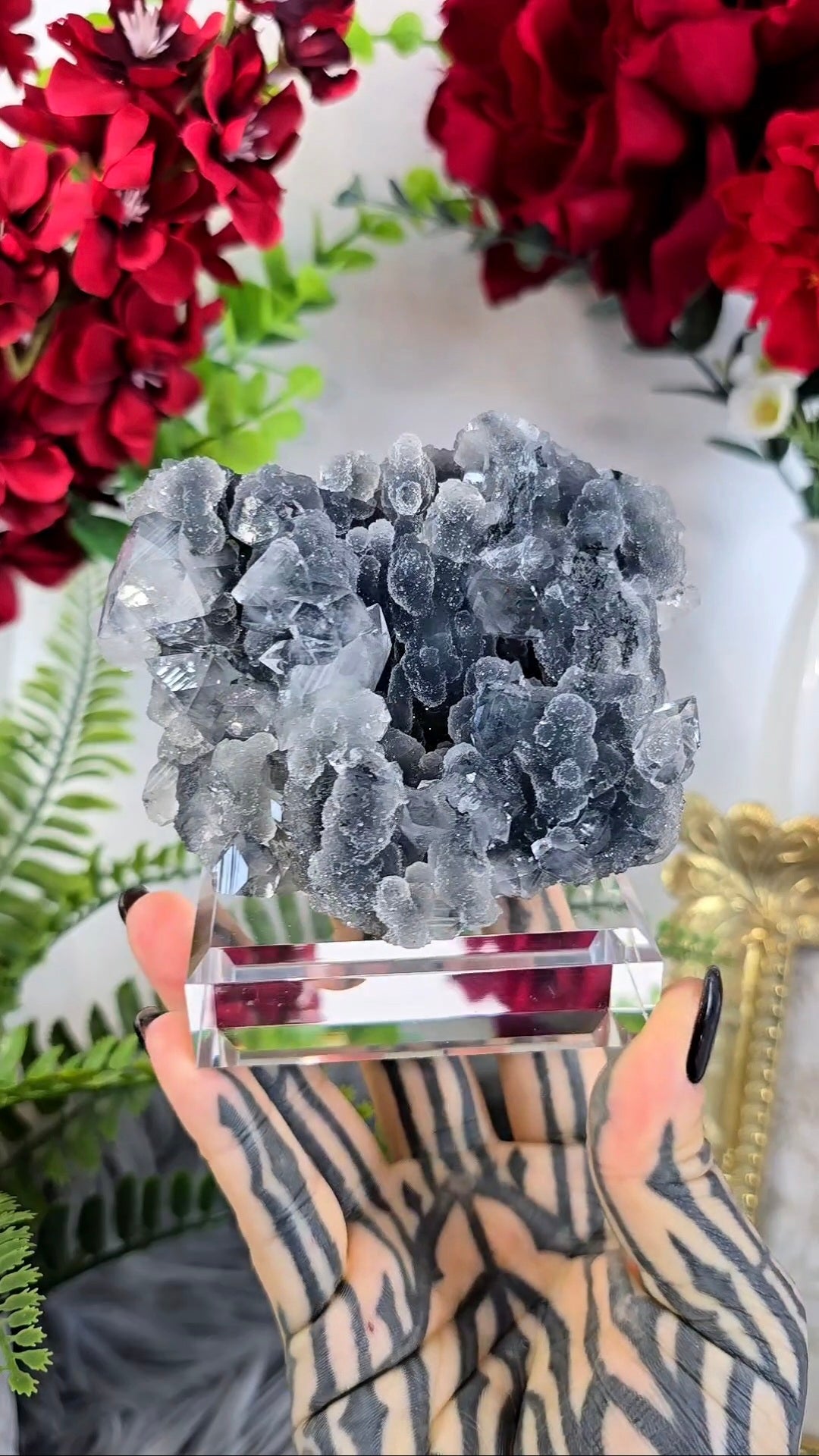Sparkly Chalcedony with Apophyllite on Base 23