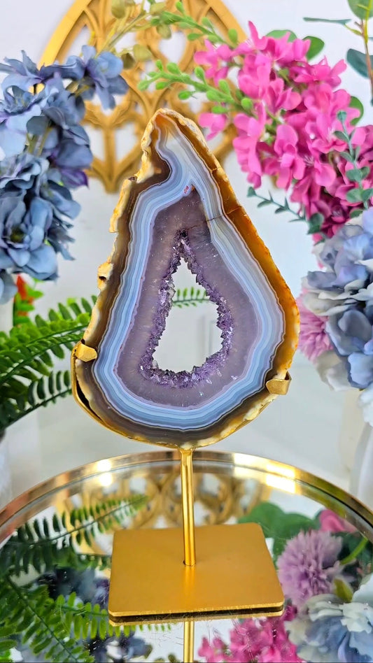 Druzy Agate / Amethyst Portal on Stand 19